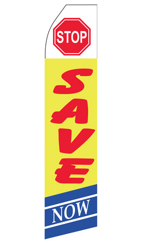 Stop Save Here Econo Stock Flag